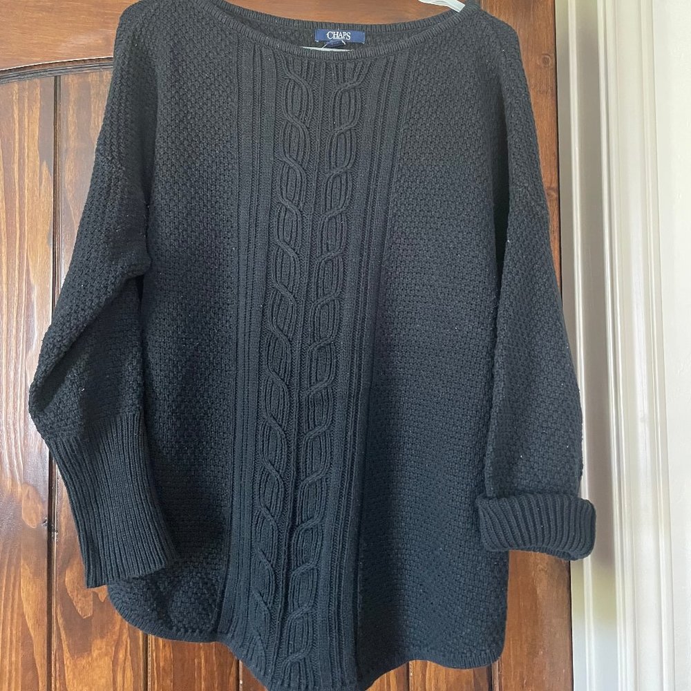 CHAPS Black Knit Sweater / Pullover | Size XL